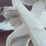 International Snow sculpture simposium, 'Mountain music', h=5,5ì, gold, people choice, 2004, Italy, San Martino di Castoci